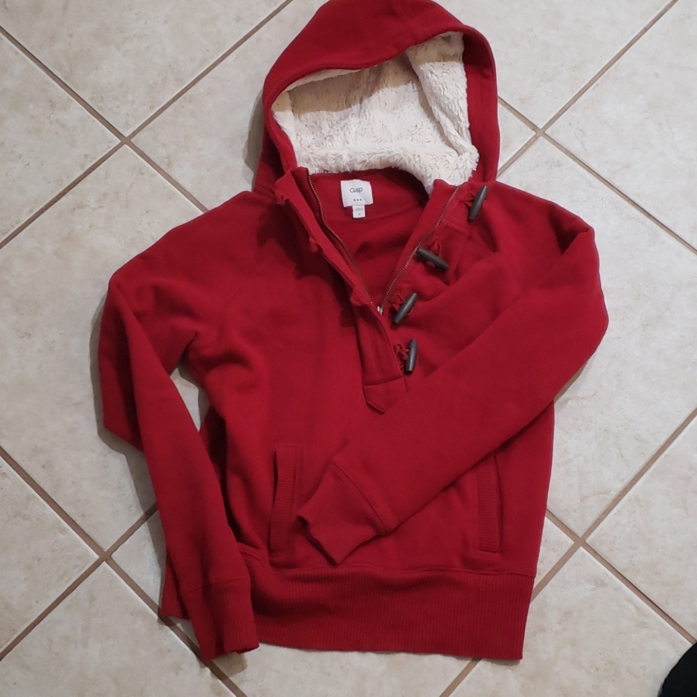 Gap red Sherpa hoodie